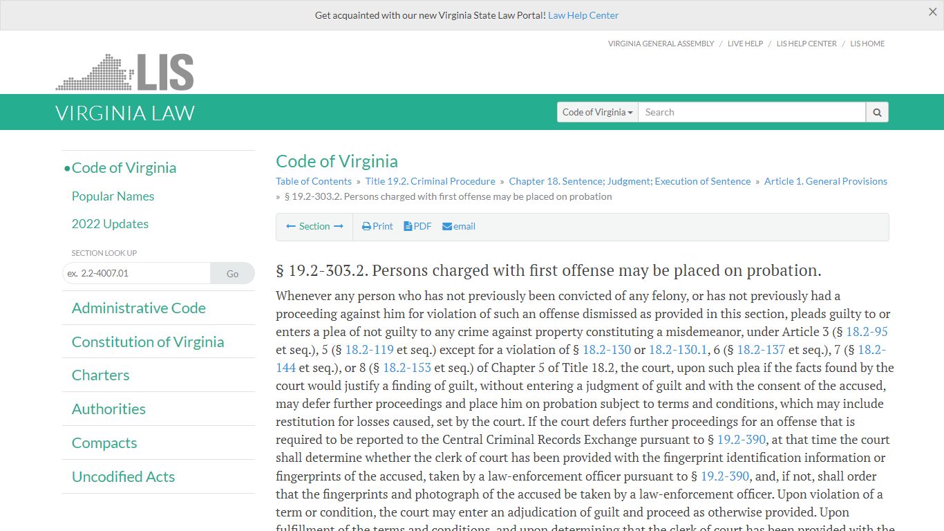 § 19.2-303.2. Persons charged with first ... - Virginia